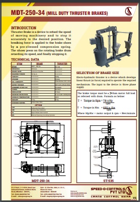 EOT crane brake supplier Chennai